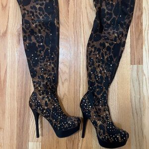 Bakers OTK Leopard Boots *Never Worn*